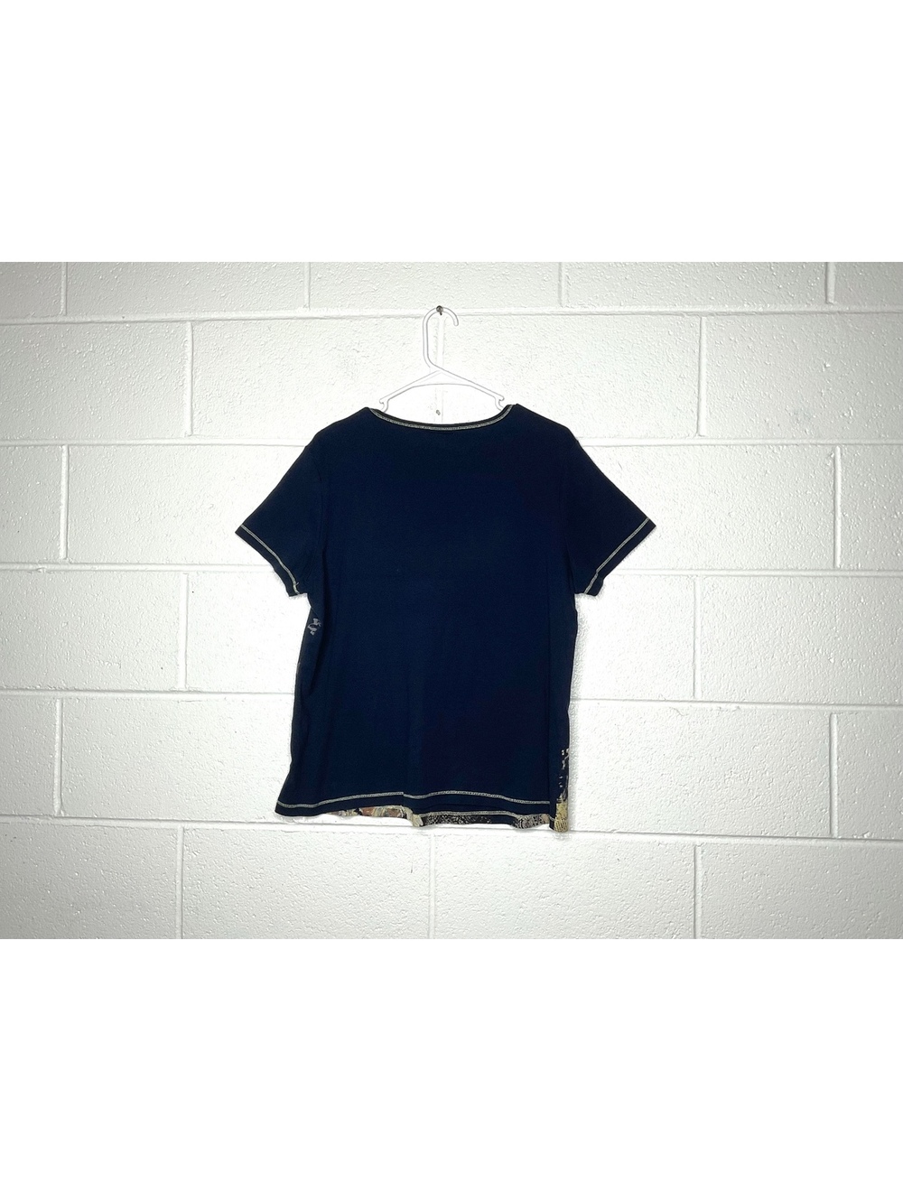 < Y2K Christopher & Banks Navy Blue Floral Paisley Pattern Top > - Picture 5 of 6